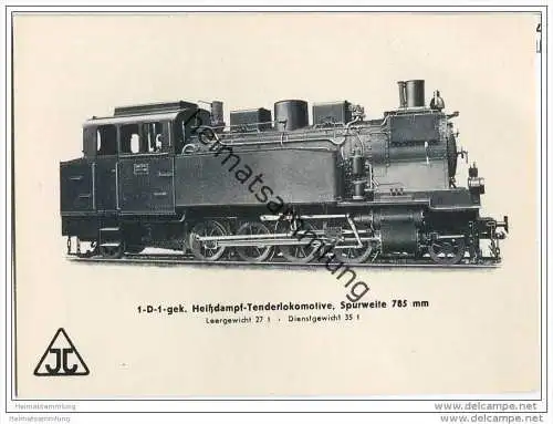 Arnold Jung Lokomotivfabrik Jungental - 1-D-1-Heissdampf-Tenderlokomotive