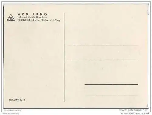 Arnold Jung Lokomotivfabrik Jungental - B-gek. Nassdampf-Tenderlokomotive - Sonderausführung