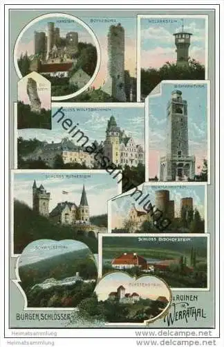 Burgen Schlösser und Ruinen im Werrathal - Hanstein - Boyneburg - Heldrastein - Bilstein - Schloss Wosfsbrunnen etc.