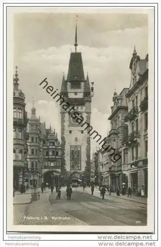 Freiburg - Martinstor - Foto-AK 30er Jahre