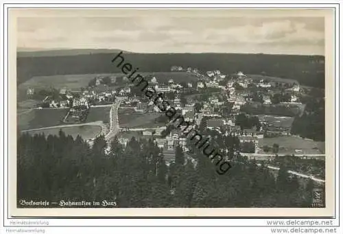 Hahnenklee Bockswiese - Foto-AK Fliegeraufnahme aus 100m Höhe 1936