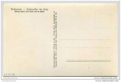 Hahnenklee Bockswiese - Foto-AK Fliegeraufnahme aus 100m Höhe 1936