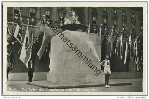 Berlin - Lustgarten - Entzünden des Olympischen Feuers - Foto-AK