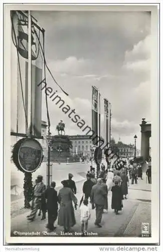 Berlin - Unter den Linden - Olympiastadt - Foto-AK