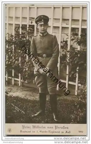 Prinz Wilhelm von Preussen - ältester Sohn des Kronprinzen - Leutnant im 1. Garde-Regiment zu Fuß