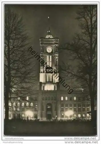 Berlin - Rathaus - Nachtaufnahme - Foto-AK Grossformat 50er Jahre