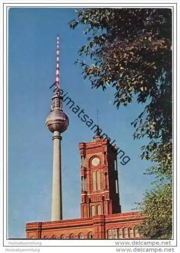 Berlin - Rathaus und UKW- und Fernsehturm - AK Grossformat