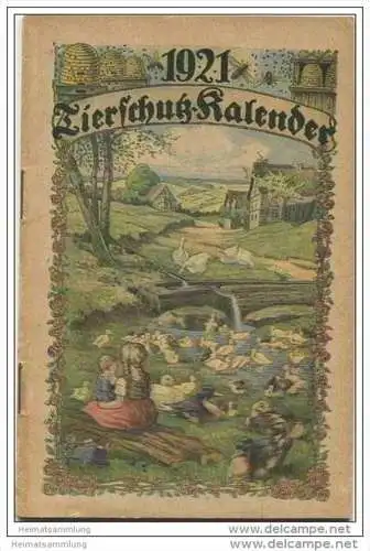 Tierschutz Kalender 1921 - 50 Seiten Kalender Gedichte Geschichten - Herausgegeben vom Berliner Tierschutz-Verein