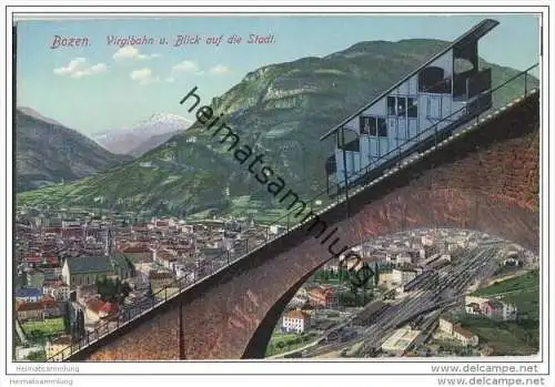 Bozen - Virglbahn und Blick auf die Stadt - um 1910