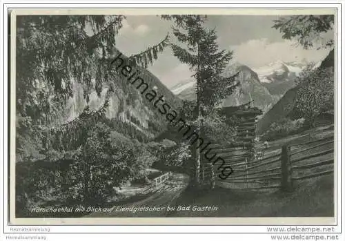 Kötschachtal mit Blick auf Elendgletscher - Foto-AK 30er Jahre