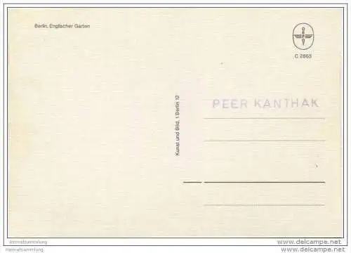 Berlin - Tiergarten - Englischer Garten - AK Grossformat