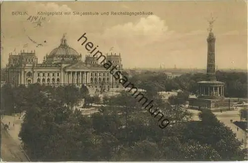Berlin - Königsplatz mit Siegessäule und Reichstagsgebäude