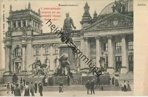 Berlin - Bismarck-Denkmal - Verlag l. Saalfeld Berlin - Zudruck V. Internationaler Congress für angewandte Chemie Berlin
