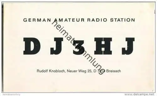 QSL - QTH - Funkkarte - DJ3HJ - Breisach - 1971