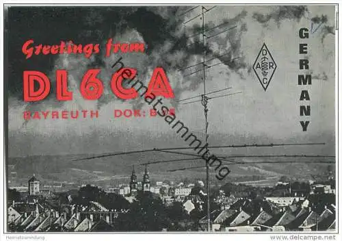 QSL - QTH - Funkkarte - DL6CA - Bayreuth - 1969