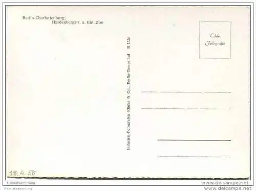 Berlin - Hardenbergstrasse und Bahnhof Zoo - Foto-AK Grossformat 50er Jahre