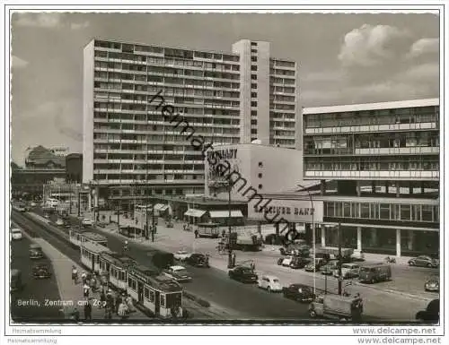 Berlin - Zentrum am Zoo - Zoo-Palast - Strassenbahn - Foto-AK Grossformat 50er Jahre