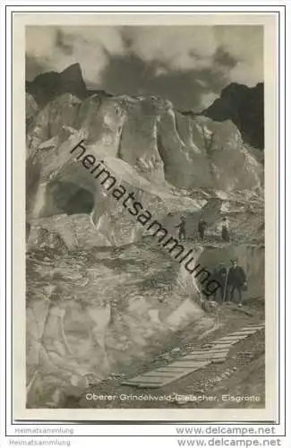 Oberer Grindelwald-Gletscher - Eisgrotte - Foto-AK 20er Jahre