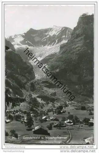Grindelwald und Fiescherhörner - Foto-AK 50er Jahre
