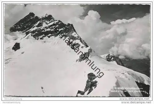 Jungfraujoch mit Jungfrau - Foto-AK 50er Jahre