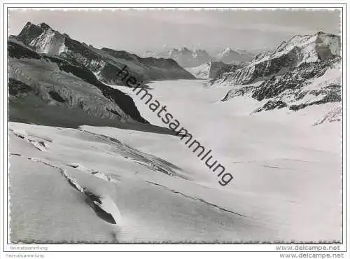 Jungfraujoch - Aletschgletscher - Foto-AK Grossformat 50er Jahre