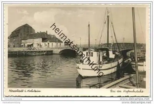 Neustadt Holstein - Bei der Hafenbrücke - Foto-AK 1940