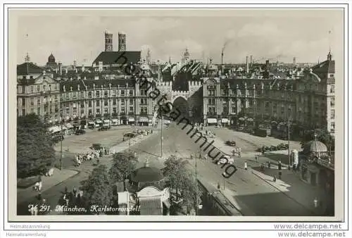 München - Karlstorrondell - Foto-AK 30er Jahre