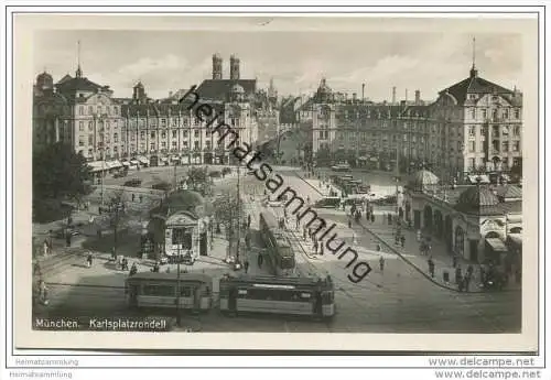 München - Karlsplatzrondell - Foto-AK 30er Jahre