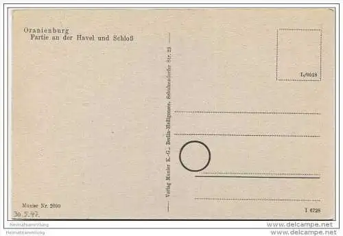 Oranienburg - Partie an der Havel und Schloss 1947