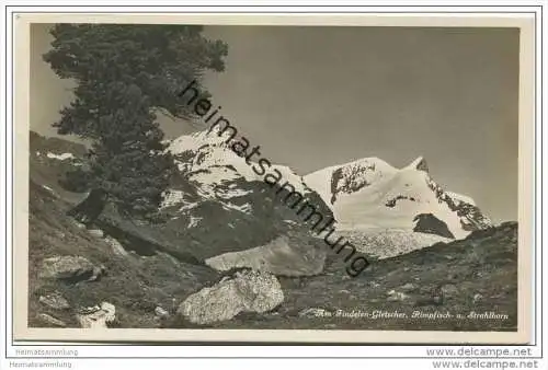 Am Findelen-Gletscher - Rimpfisch und Strahlhorn - Foto-AK