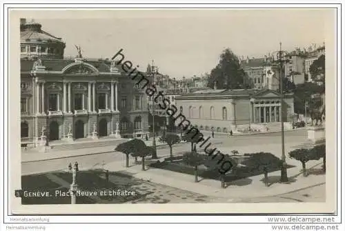 Genève-Genf - Place Neuve et Theatre - Foto-AK