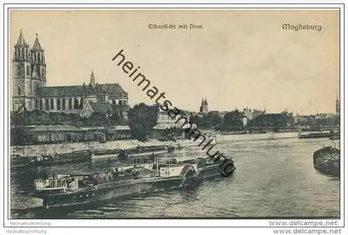 Magdeburg - An der Elbe - Foto-AK 40er Jahre