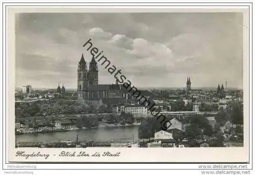 Magdeburg - Blick über die Stadt - Foto-AK