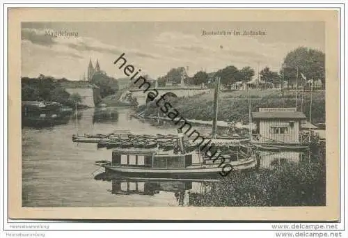 Magdeburg - Bootsstation im Zollhafen 20er Jahre