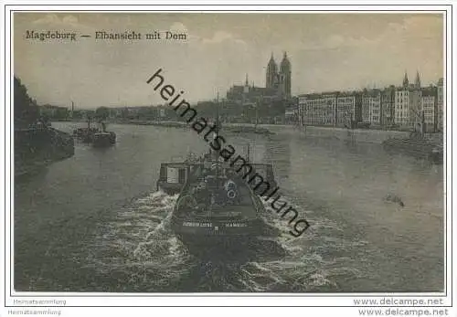 Magdeburg - Elbansicht mit Dom 20er Jahre