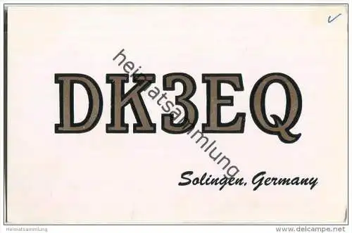 QSL - QTH - Funkkarte - DK3EQ - Solingen - 1969