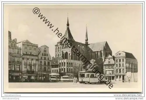 Rostock - Ernst Thälmann Platz - Foto-AK 1955