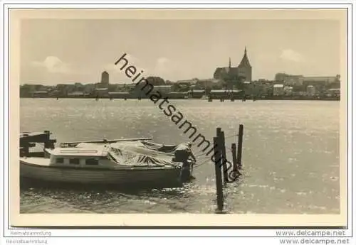 Rostock - Blick von Gehlsdorf auf Rostock - Foto-AK 1955