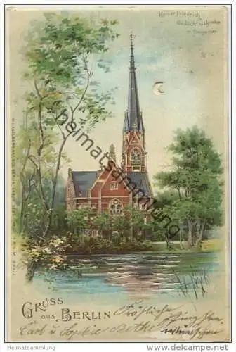 Berlin-Tiergarten - Kaiser Friedrich-Gedächtniskirche - Durchscheinkarte - Verlag W. Hagelberg Akt. Ges. Berlin