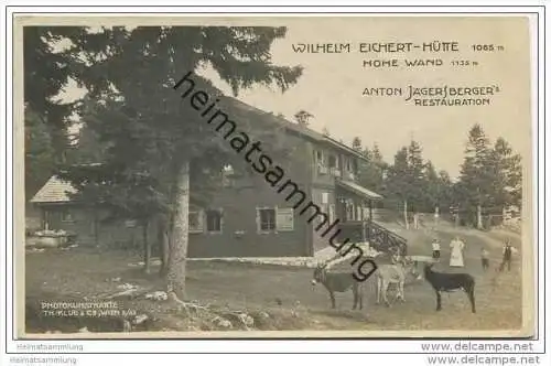 Wilhelm Eichert Hütte - Hohe Wand - Anton Jägers Berger' s Restauration - Esel - Foto-AK