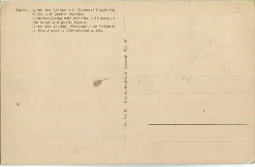 Berlin Unter den Linden mit Denkmal Friedrichs des Grossen und Staatsbibliothek - Sonderstempel 1938