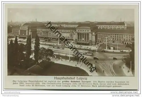 Leipzig - Hauptbahnhof - Foto-AK 1930
