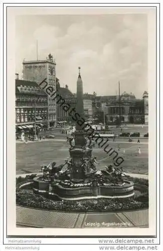 Leipzig - Augustusplatz - Mendebrunnen - Foto-AK 30er Jahre