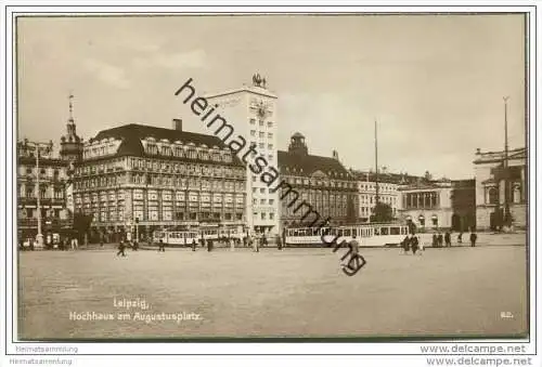Leipzig - Augustusplatz - Hochhaus - Foto-AK 20er Jahre