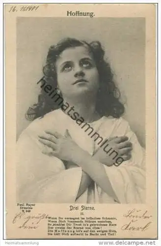 Glaube - Drei Sterne II - Verlag Paul Bayer Dresden gel. 1901