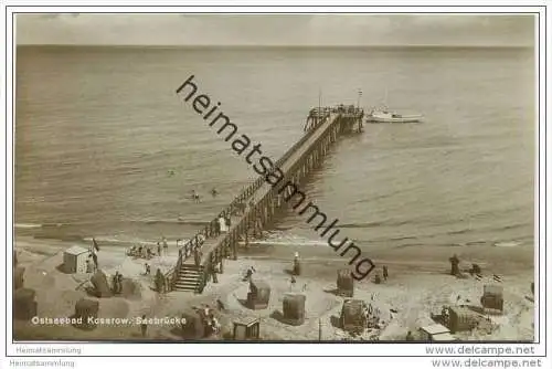 Koserow auf Usedom - Seebrücke - Foto-AK 30er Jahre