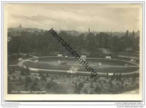 Erfurt - Stadtpark - Sorgebrunnen - Foto-AK Grossformat