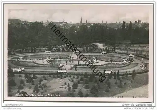 Erfurt - Sorgebrunnen im Stadtpark - Foto-AK 30er Jahre