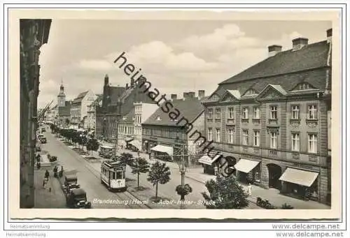 Brandenburg / Havel - Adolf-Hitler-Strasse - Strassenbahn - Foto-AK 40er Jahre