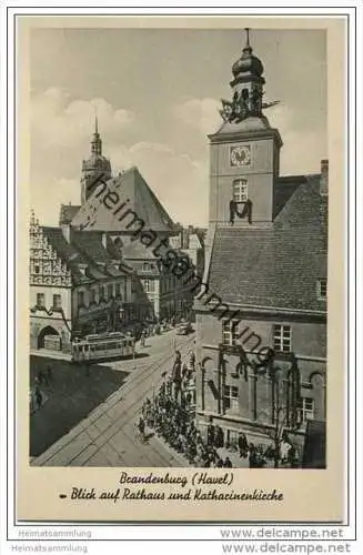 Brandenburg/Havel - Blick auf Rathaus und Katharinenkirche 30er Jahre